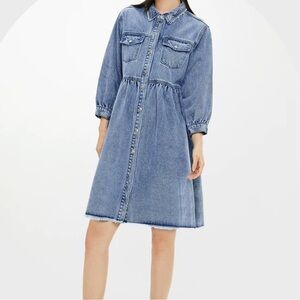 Women denim babydoll dress